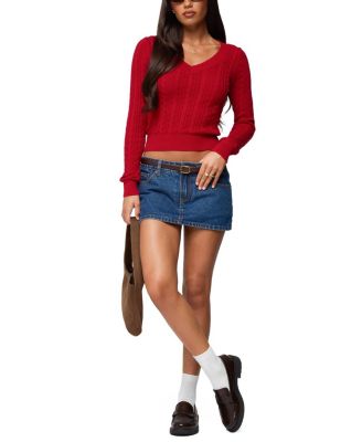 Ashlee V Neck Cable Knit Top