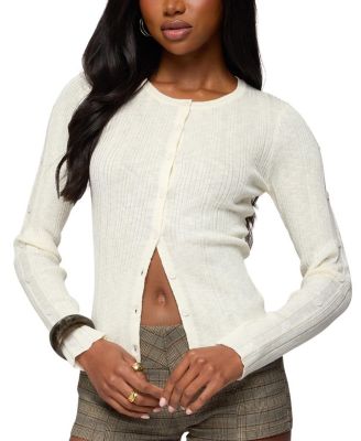 Maureen Button Ribbed Knit Cardigan