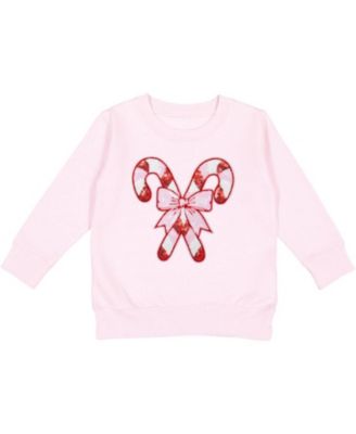 Girls' Candy Cane Patch Christmas Sweatshirt - Big Kid
