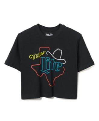  Women&#39;s Miller Lite Texas Mock Neck Crop Tee