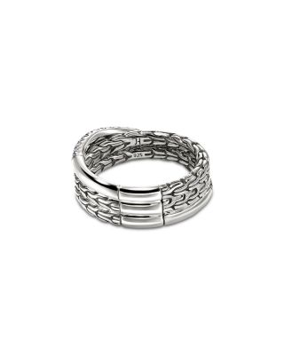 Sterling Silver Essentials Blue Sapphire Pav&eacute; Crossover Ring