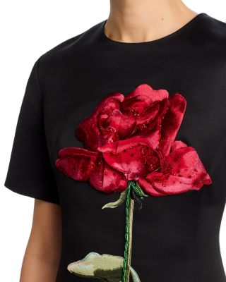 Caroline Applique Rose Midi Dress - Exclusive