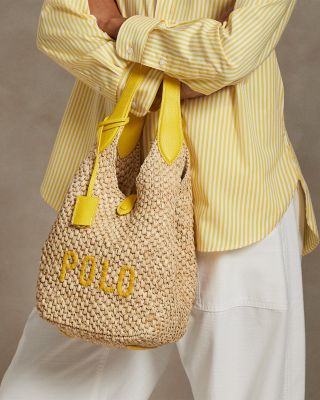 Polo Play Medium Raffia Shoulder Bag