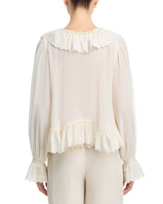 Avee Silk Ruffled Blouse