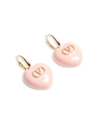 VLogo Heart Drop Earrings, 1.2"L