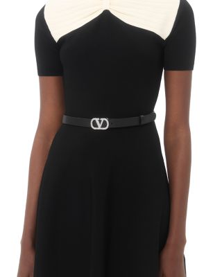 Women's VLogo Signature Leather Belt 