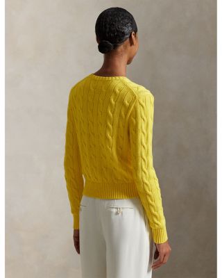 Flag Cable Knit Cropped Sweater