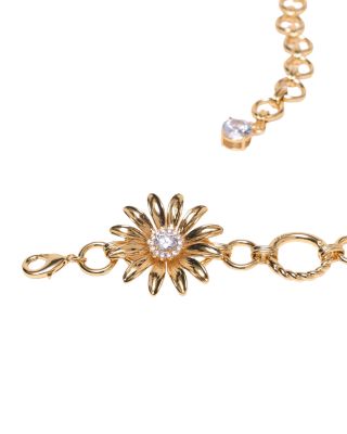 Women's Flower-Embellished Chain Belt