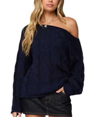 Nellie Off Shoulder Cable Knit Sweater