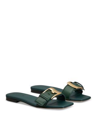 Women's Leather Slide Sandals