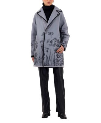 Reversible Shearling Coat With Floral Embroidery