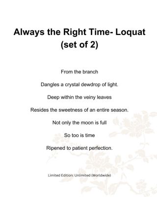 Always the Right Time Loquat Crystal Glass Sculptures, Set of 2