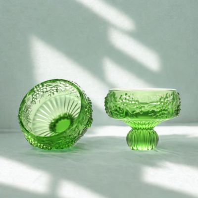 Always the Right Time Grape Crystal Glass Sculptures, Set of 2
