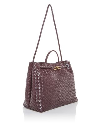 Large Andiamo Intrecciato Leather Top Handle Bag