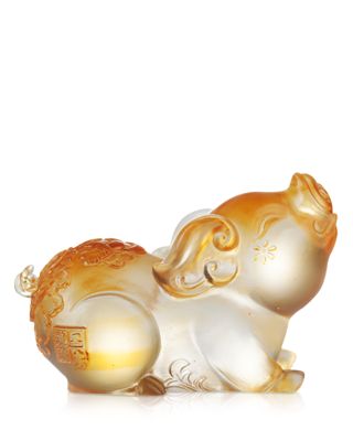 Ruyi's Twelve Blessings The Little Piglet Attracts Wealth Crystal Glass Sculpture