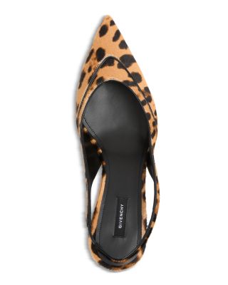 Women's Spiky Calf Hair Slingback Pumps