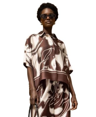 Swirl Collared Placement Blouse