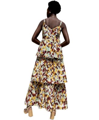 Confetti Printed Tiered Dress