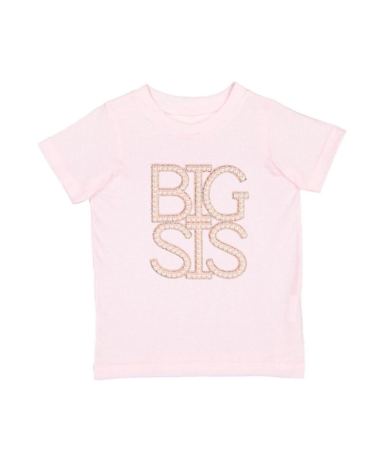 Sweet Wink Girls' Big Sis Faux Pearl Patch Short Sleeve T-Shirt - Little Kid, Big Kid