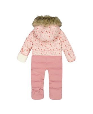 Girls' One-Piece Snug Snowsuit Designed for Car Seat Mini Flowers - Baby, Little Kid