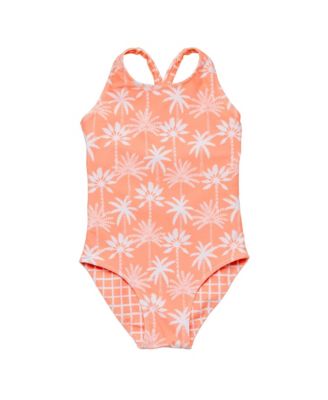 Girls' Cali Palms Recycled X Back Swimsuit - Little Kid, Big Kid