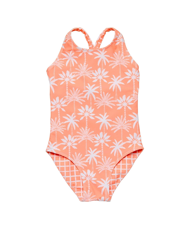 Snapper Rock Girls' Cali Palms Recycled X Back Swimsuit - Little Kid, Big Kid