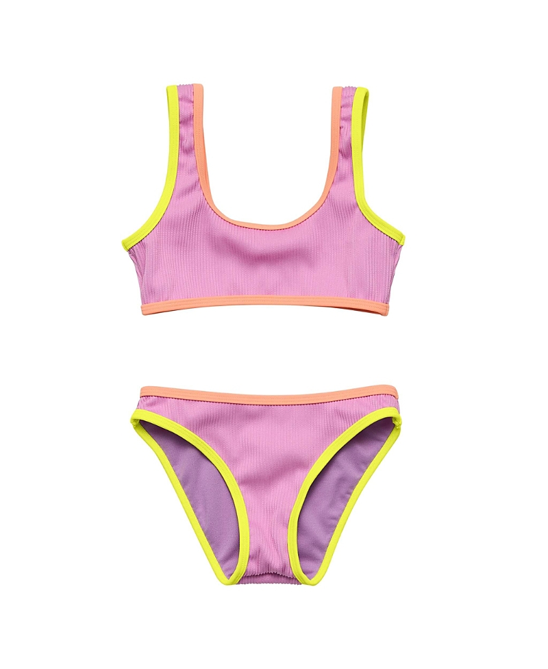Snapper Rock Girls' Vacay Pop Recycled Crop Bikini - Big Kid