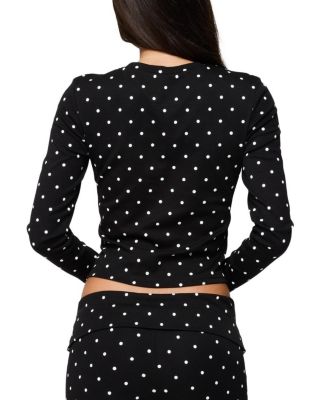 Daliya Polka Dot Long Sleeve Top