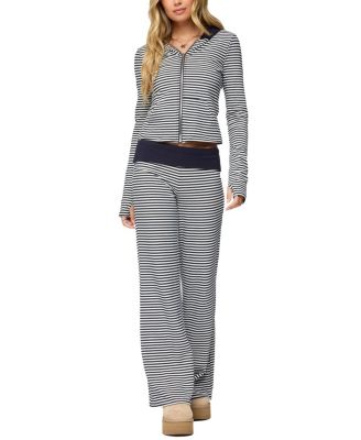  Meggy Striped Fold Over Pants