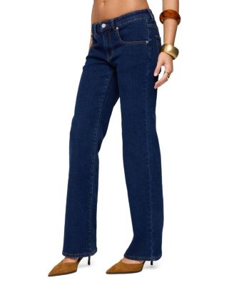  Jemima Low Rise Straight Leg Jeans in Dark Blue Washed