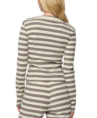 Avalie Striped Ribbed Long Sleeve T Shirt