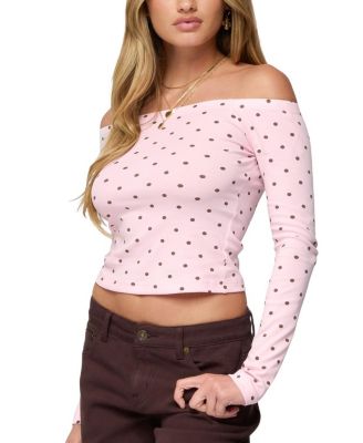 Leandra Off Shoulder Polka Dot Top