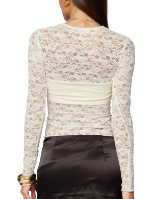 Rosette Bandeau Sheer Lace Top