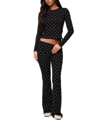 Daliya Polka Dot Fold Over Pants
