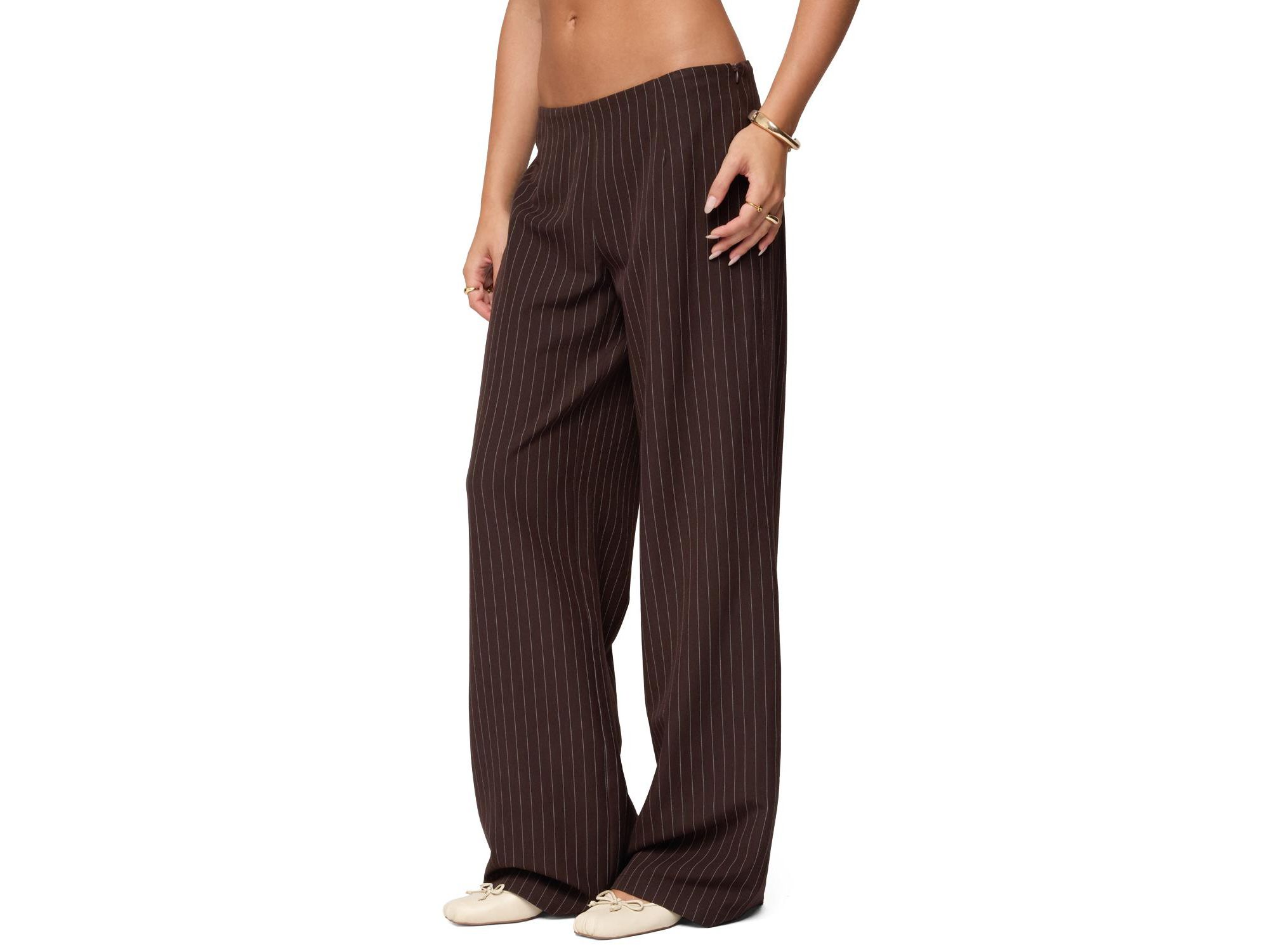 Kerie Pinstripe Low Rise Pants — Image 4