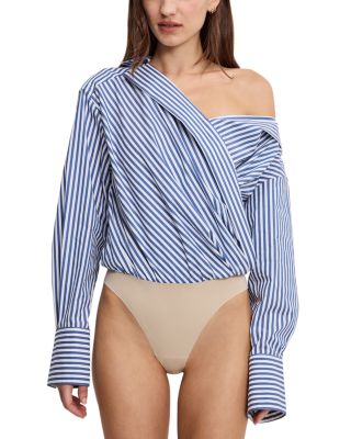 Off Shoulder Poplin Bodysuit