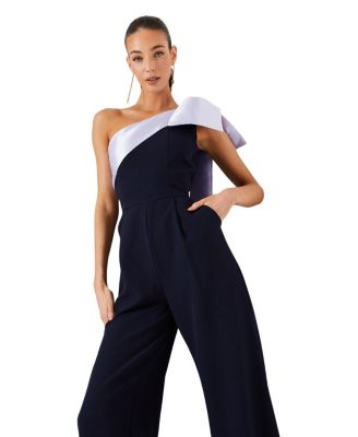 Bow One Shoulder Wide Leg Jumpsuit