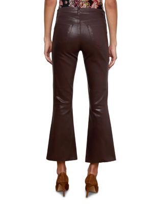 Kendra High Rise Cropped Flared Jeans in Chocolate Coated