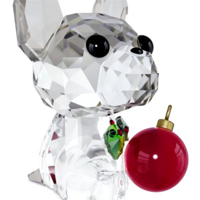 Holiday Cheers French Bulldog Crystal Figure