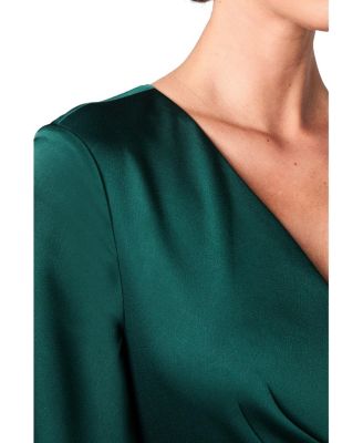 Wrap Satin Maxi Bridesmaids Dress