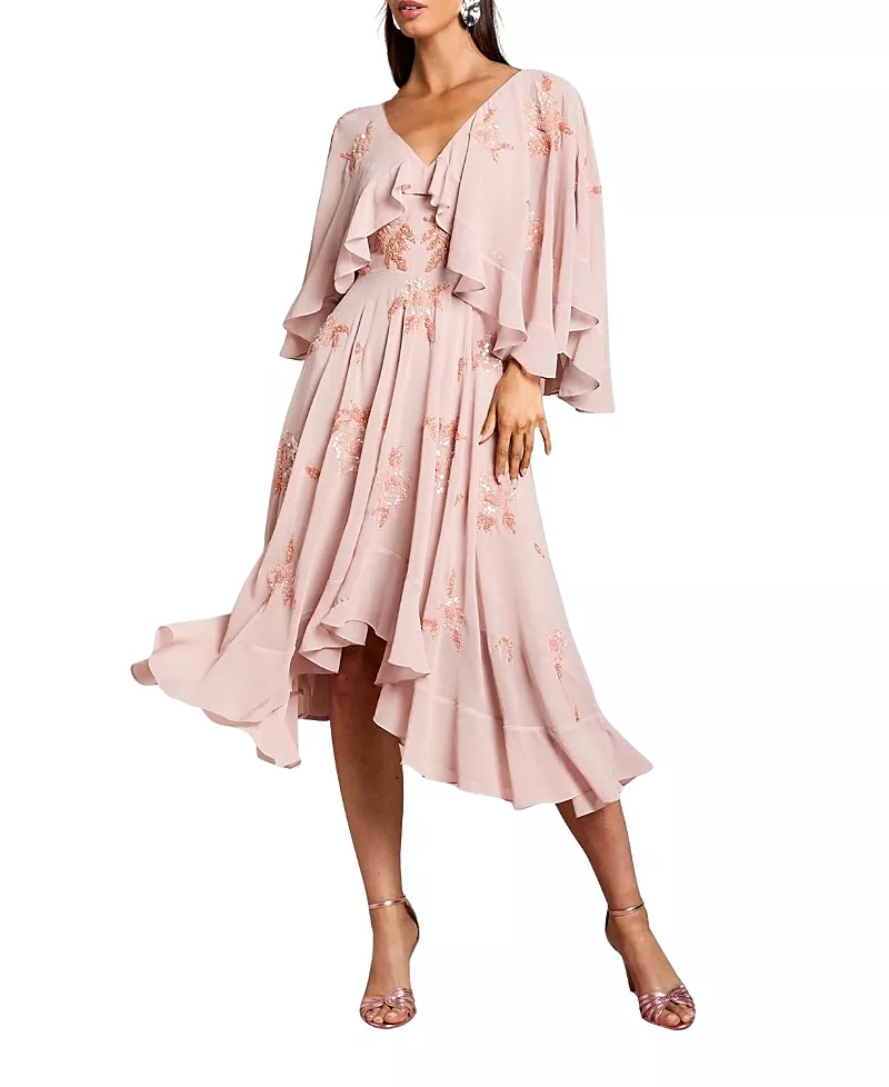 Coast Embellished Frill Cape Midi Dress
