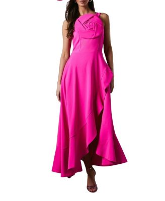 Strappy Crepe Corsage Midi Dress