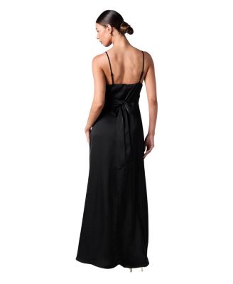 Wrap Waist Satin Cami Bridesmaids Dress
