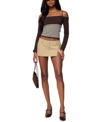 Darya Striped Off Shoulder Knit Top