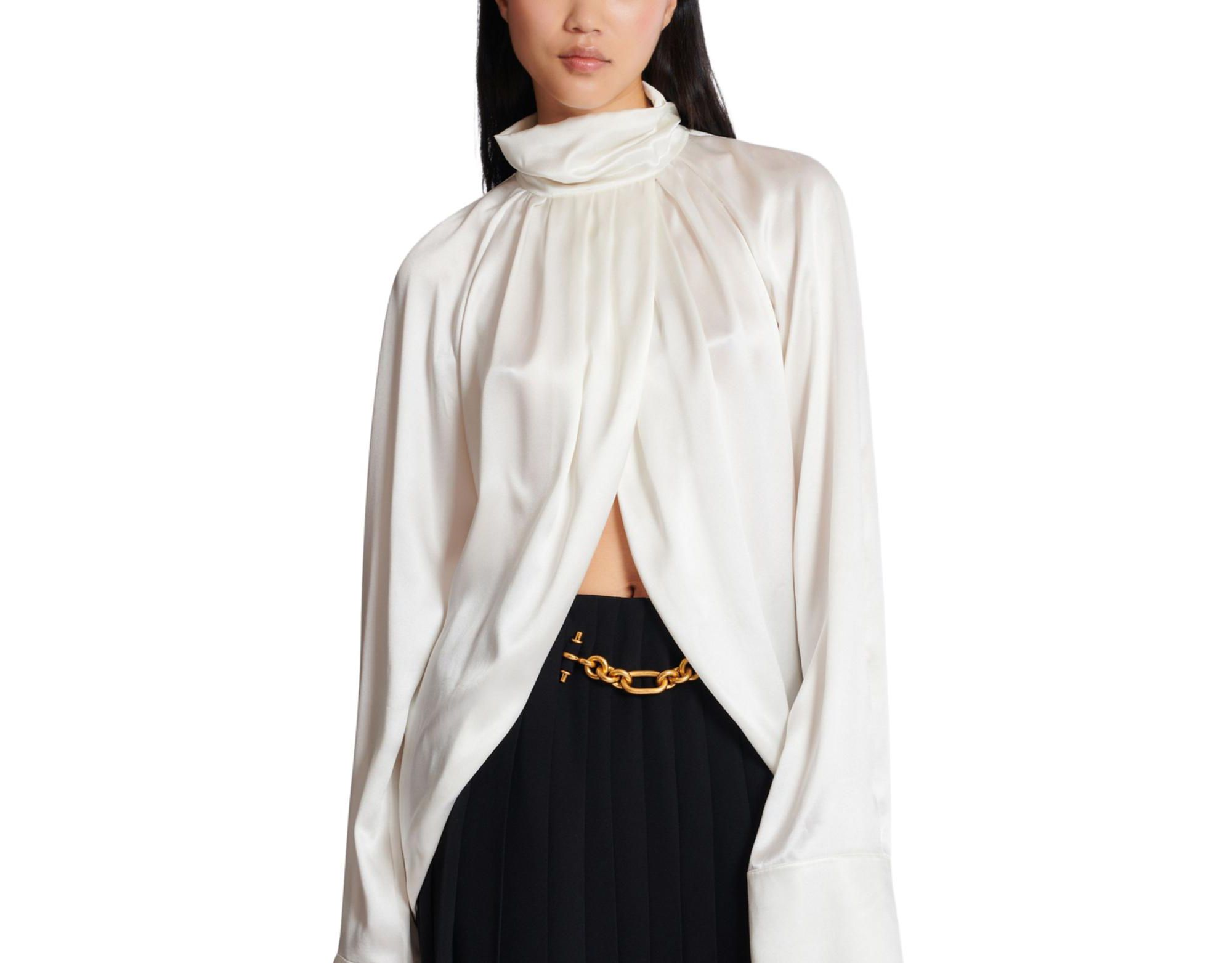 Draped Silk Blouse — Image 4