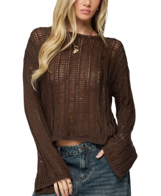 Jaide Sheer Ladder Knit Sweater
