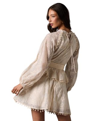 Long Sleeve Tiered Skirt Belted Dress