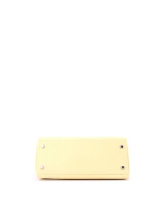 Kelly 28 Handbag Yellow Clemence with Palladium Hardware