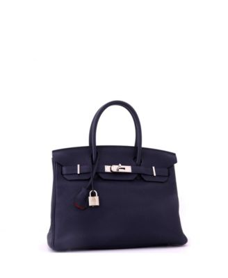Birkin 30 Handbag Verso Togo with Palladium Hardware