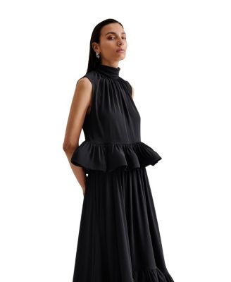 Lune Halterneck Frilled Hem Blouse Top